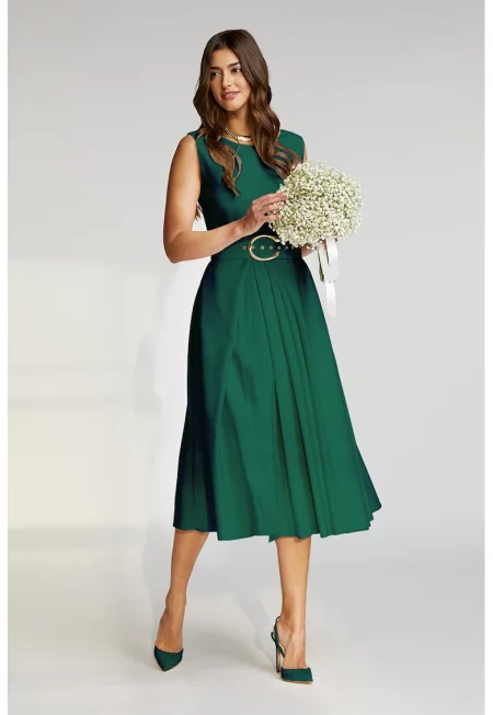 Разкроена миди рокля Vienna с колан