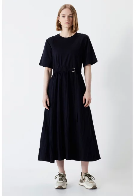 Разкроена рокля - Черен