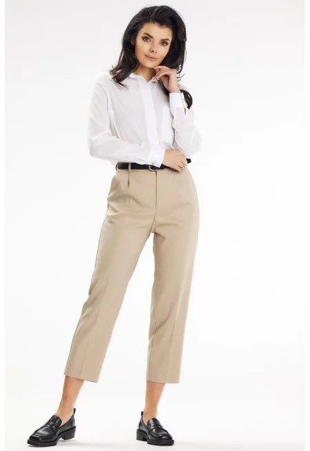 Риза A652 Елегантна Дълъг ръкав - Бял