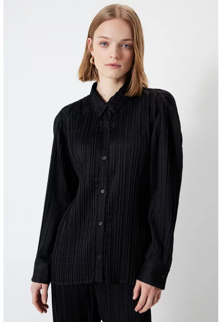 Риза със стандартна кройка - Антрацитно сиво