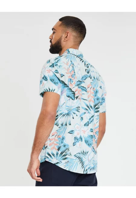 Риза Tropical 3761 с къси ръкави и тропическа щампа