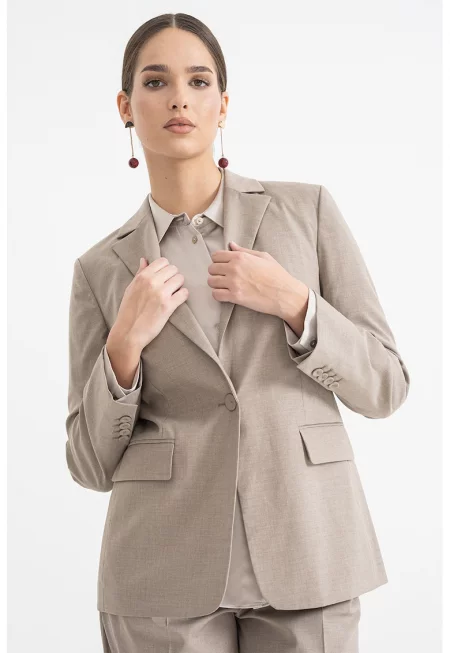 Сако с копчета - Сиво-кафяв