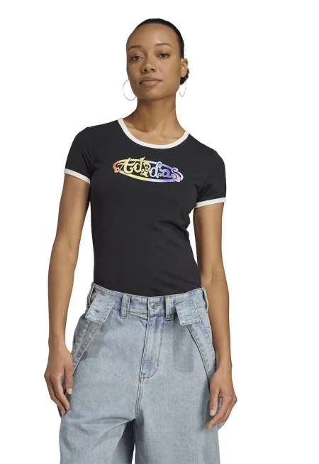 Слим тениска с памук с лого