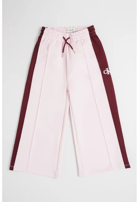 Спортен панталон с лого - Бордо/Светлорозов