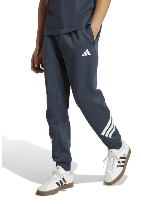 Спортен панталон с памук с лого - Бял/Тъмносин