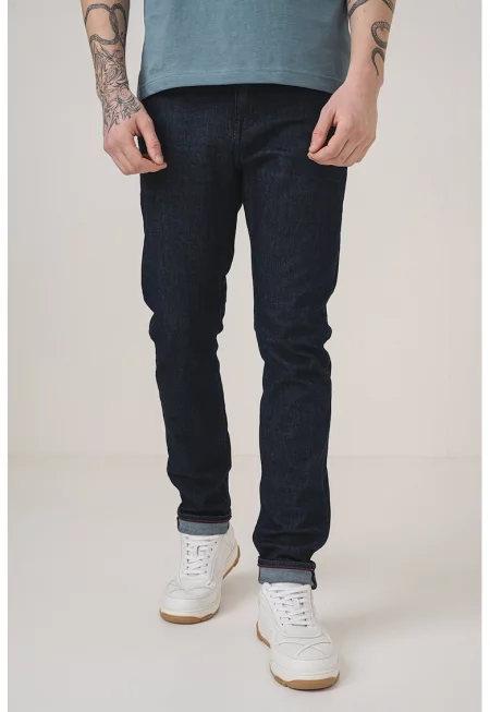 Стандартни дънки със средновисока талия - Тъмносин