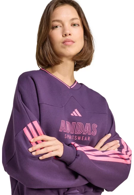 Суитшърт с лого - Виолетов/Розово