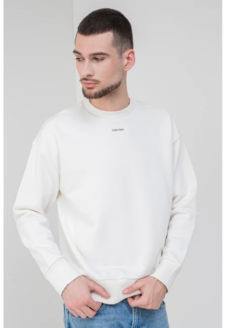 Суитшърт с органичен памук и модал - Мръснобял