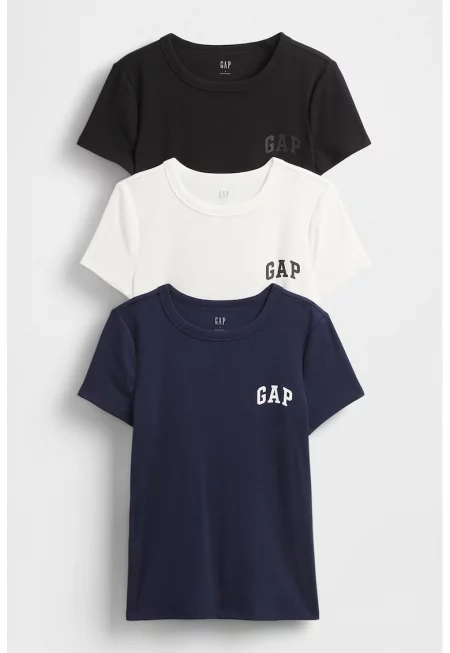 Тениска с памук с овално деколте - 3 броя