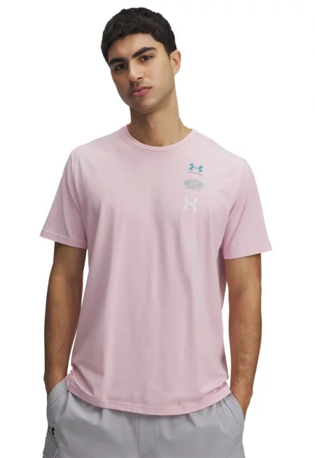 Тениска с памук с овално деколте и лого