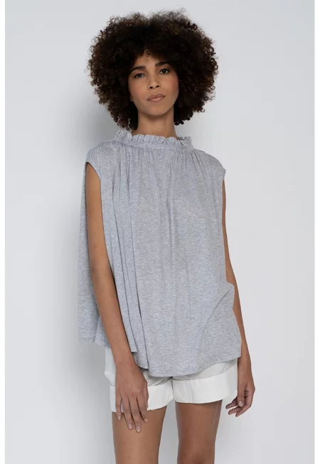 Топ Gigi със свободна кройка - Светло сив