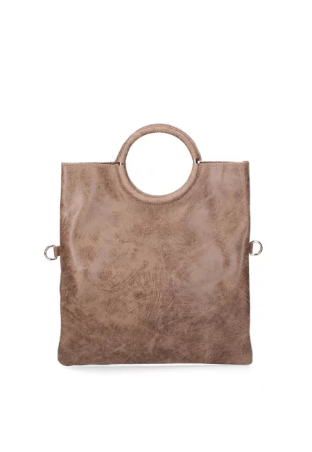 Велурена чанта Velvet с презрамка - Сиво-кафяв