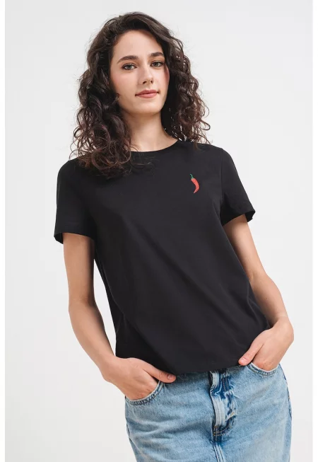 Бляскава тениска от органичен памук