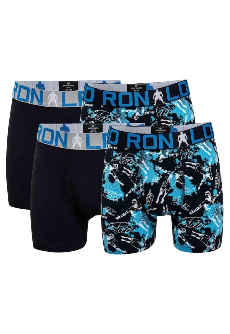 Боксерки с лого - 4 чифта - Черен/Син