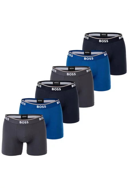 Боксерки с лого - 6 чифта - Син