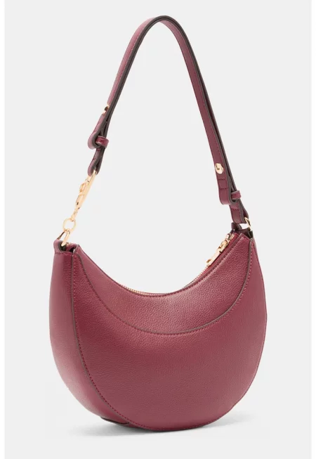 Чанта с форма на полумесец от еко кожа - Червен