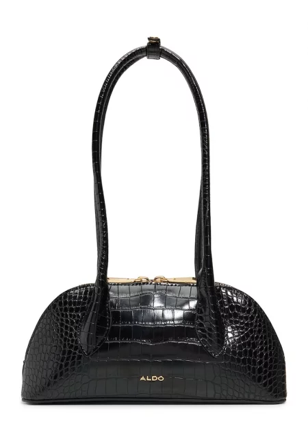 Чанта за рамо Heiley с шагрен - Черен