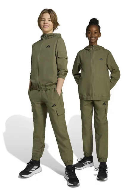 Дълъг спортен екип с джоб с капаче - Черен/Тъмно каки