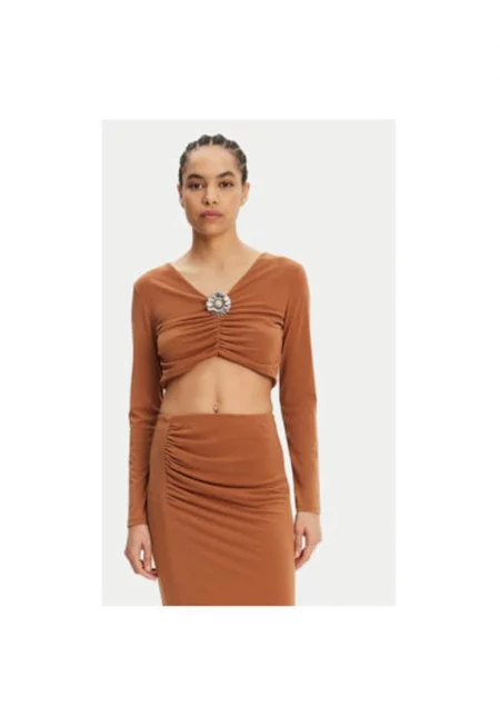 Дамска блуза  UD0026 - Полиестер - Кафяв