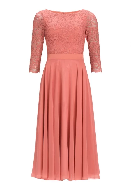 Дамска рокля  77761710 - Полиестер - Корал