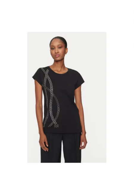 Дамска тениска -  304996146 - Памук - Черен - Черен
