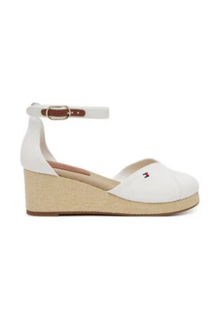 Дамски обувки -  платформа - текстил - бял -