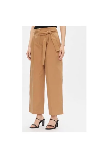 Дамски панталон -  303660123 - Лиосел/Памук - Бежов - Бежов