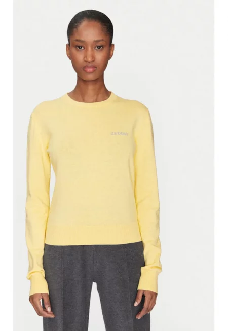 Дамски пуловер - 2-ри ден - 305138972 - Памук/Вълна - Жълт - Жълт