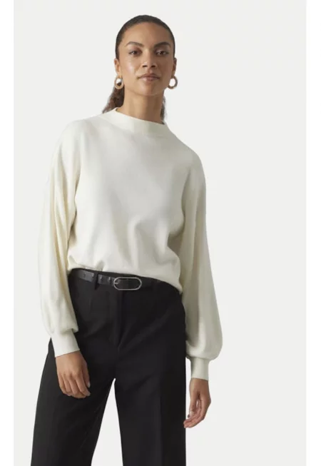 Дамски пуловер -  304509285 - Вискоза/Полиестер - Бежов - Бежов