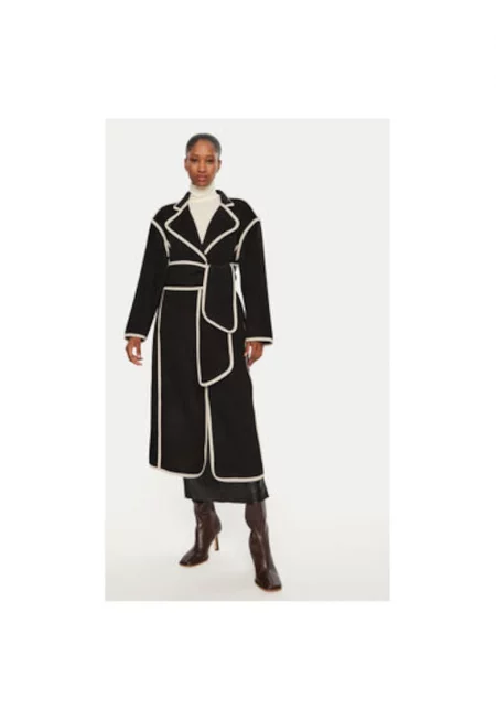 Дамско палто -  304010033 - Вълна/Полиестер - Черно - Черен