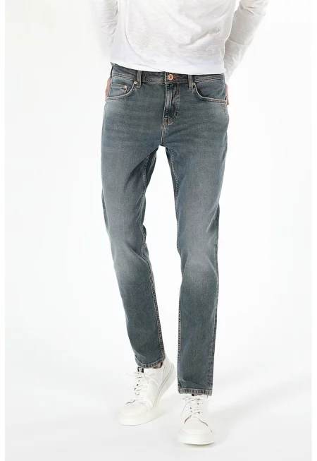 Дънки със захабен ефект - Прашно синьо