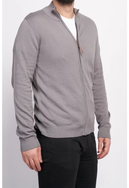 Фино плетена жилетка с цип