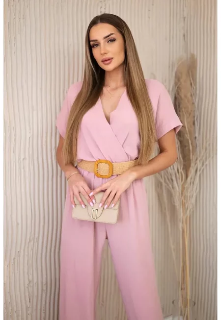 Гащеризон с декоративен колан на талията - Един размер