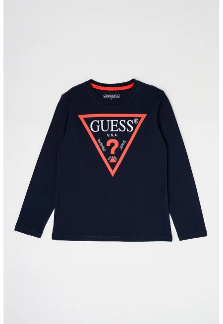 GUESS - Блуза от органичен памук с лого