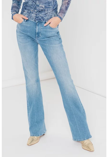 JEANS - Дънки със средна талия и захабен ефект