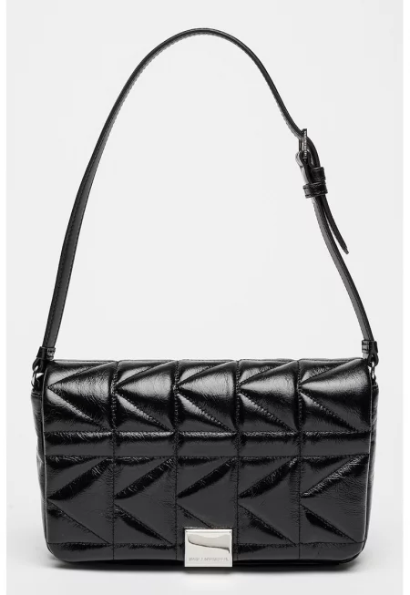 Капитонирана чанта за рамо Kuilt - Черен