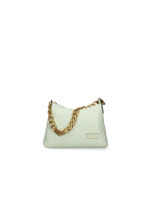 Капитонирана чанта за рамо от еко кожа - Зелен