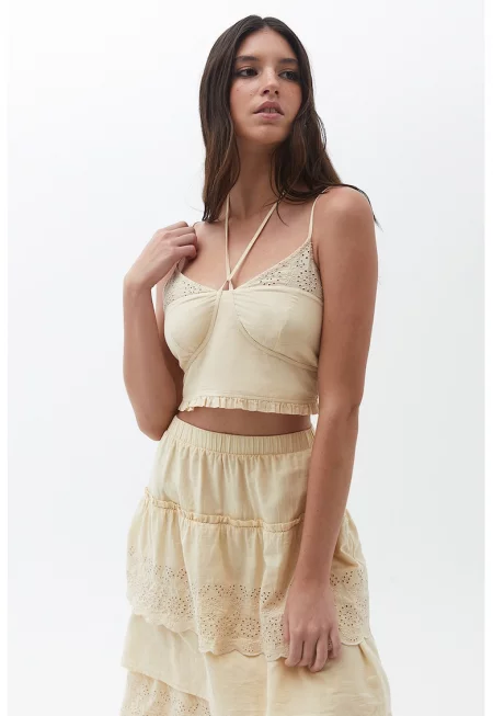 Къс памучен топ