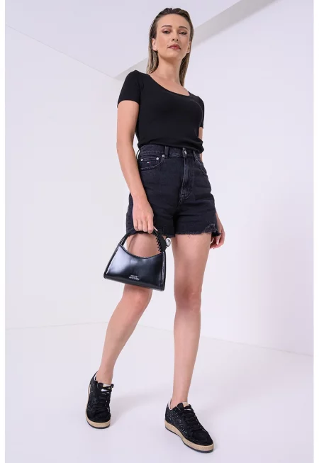 Къси дънки - Черен