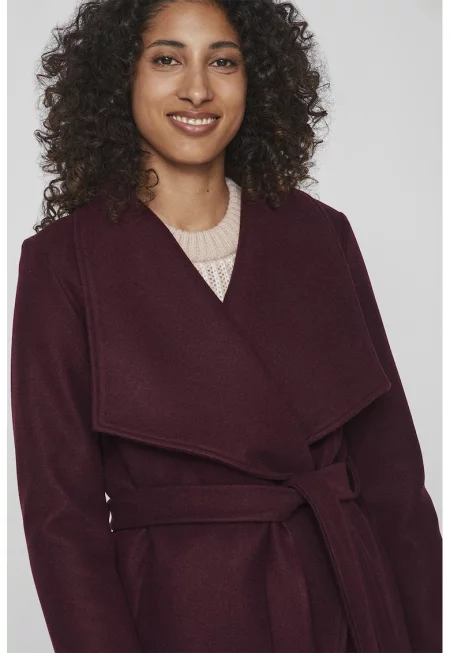 Късо палто Cooley със застъпен дизайн - Бордо