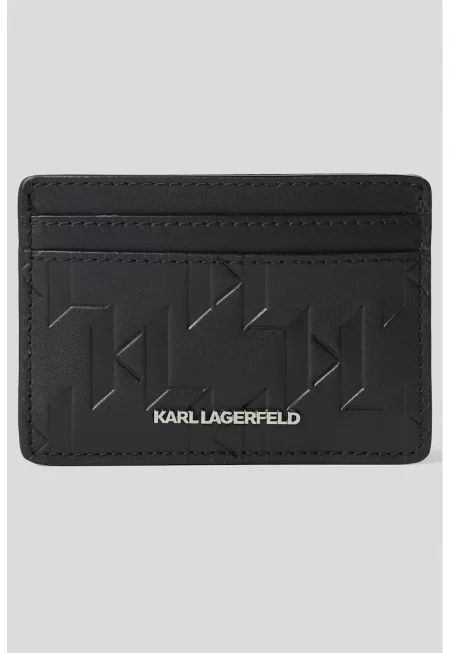 Кожен калъф за карти с лого - Черен