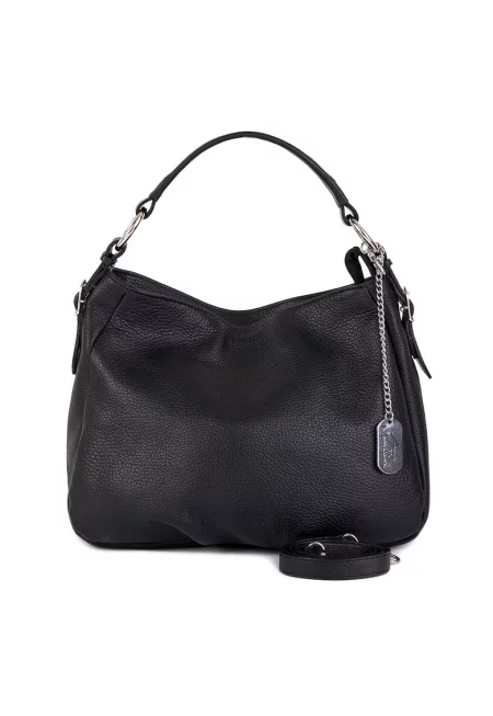 Кожена чанта през рамо Noemi - Черен