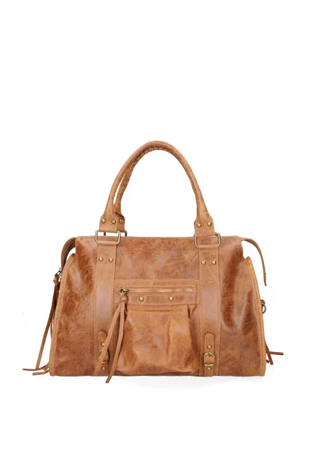 Кожена чанта с дръжки