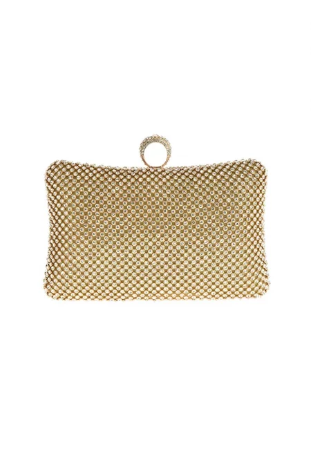 Малка вечерна чантичка с декоративни камъни