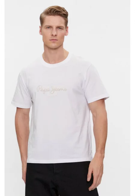 Мъжка тениска -  303578770 - Памук - Бяла - Бял