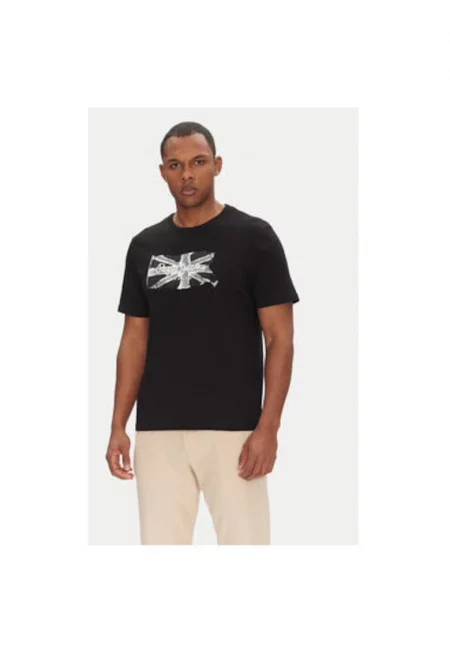 Мъжка тениска  PM509720 - памук - черна - Черен