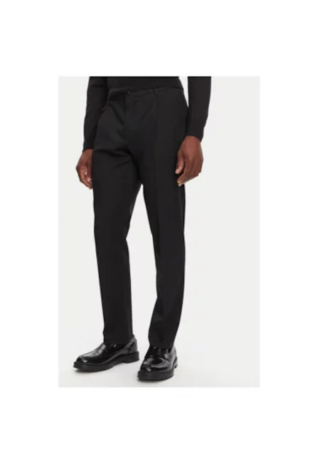 Мъжки панталон -  305315168 - Вълна - Еластан - Черен - Черен