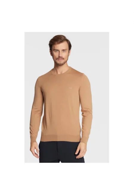 Мъжки пуловер -  301462019 - Вълнен - Бежов