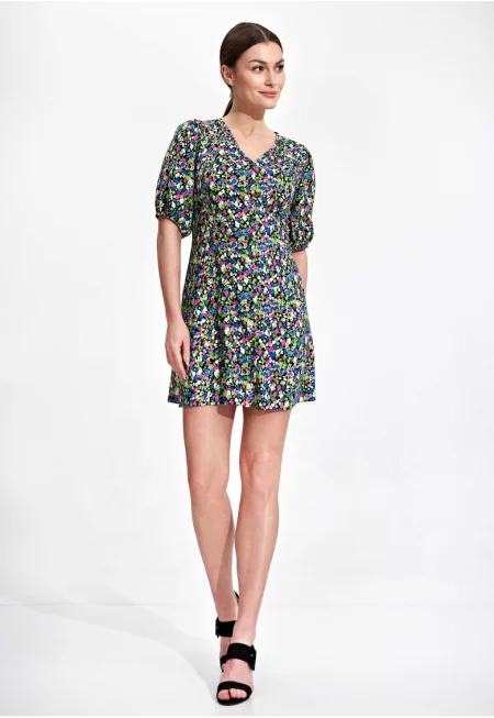 Мини рокля  лятна - вискозна - многоцветна