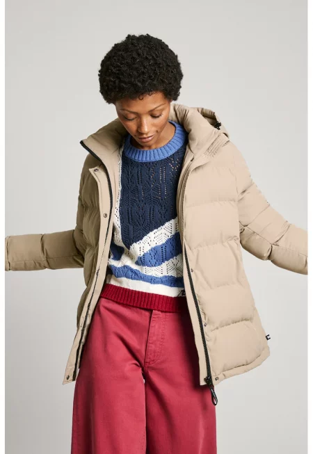 Непромокаемо зимно яке Bibi с качулка - Бежов